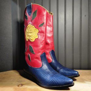 Yellow Rose Nine West Vintage Western Boots W 8 - Made in Brazil